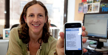 Image of Lorien Abroms with her app